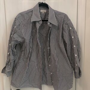 Women’s Black and White Striped Shirt